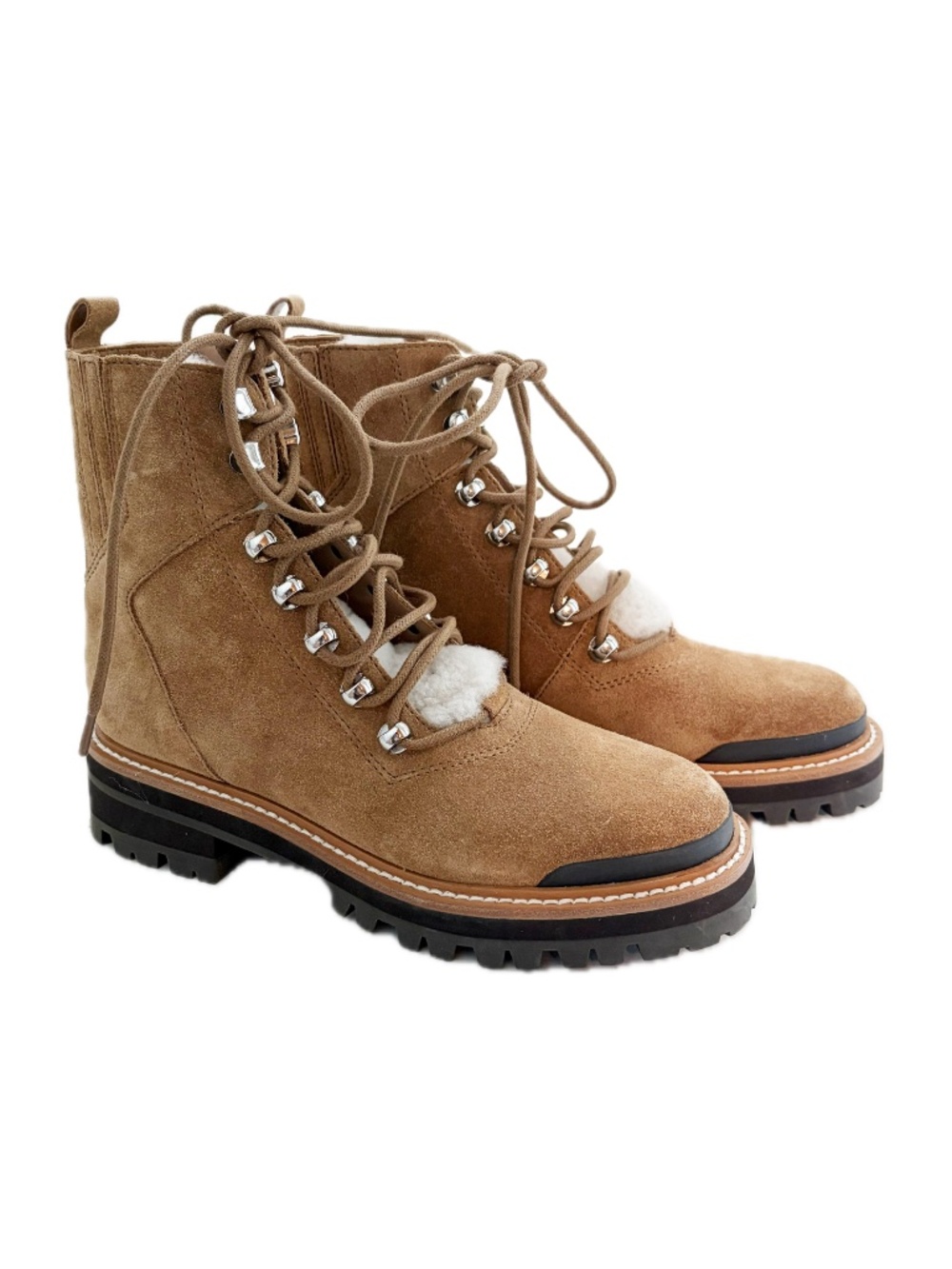 New Marc Fisher LTD Tan Lace-up Boots, Size 6M